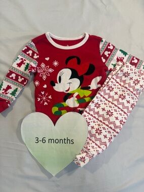 Disney - Festive Mickey Mouse Red and White Pajama Set